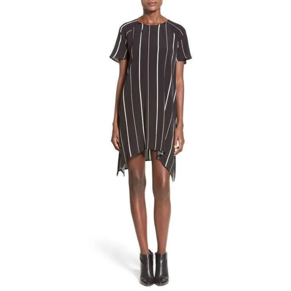 Astr black stripe dress